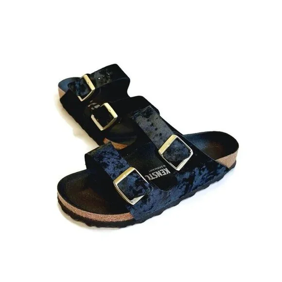Birkenstock Womens Sz 5-5.5 Arizona BS Sandals EU 36 NARROW Fit Velvet Black - Picture 5 of 10